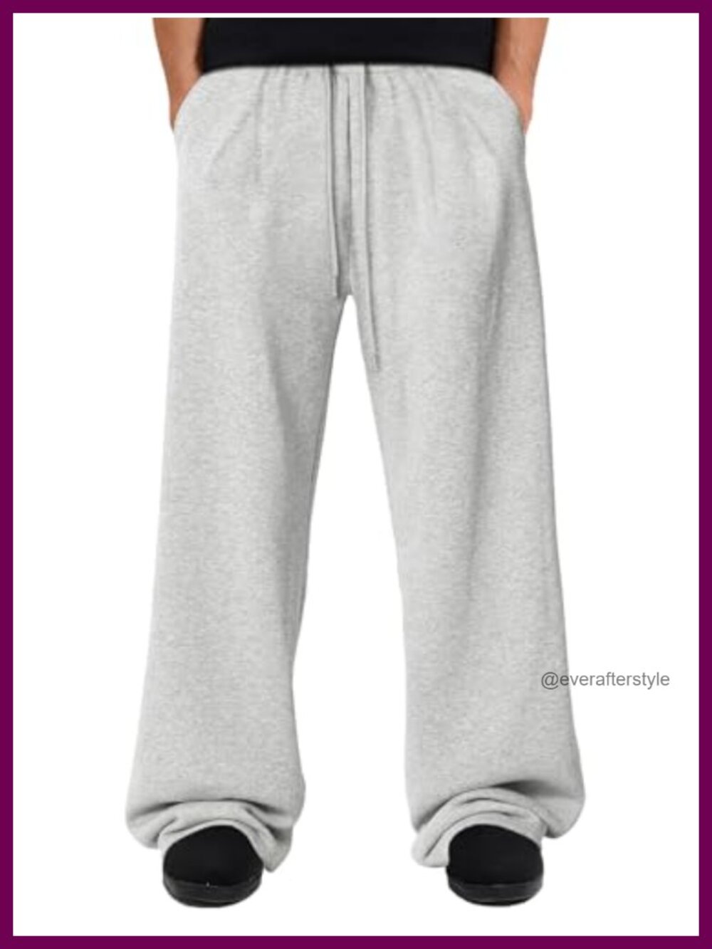 Men's Baggy Wide Leg Sweatpants with Pockets Lounge Athletic Pants